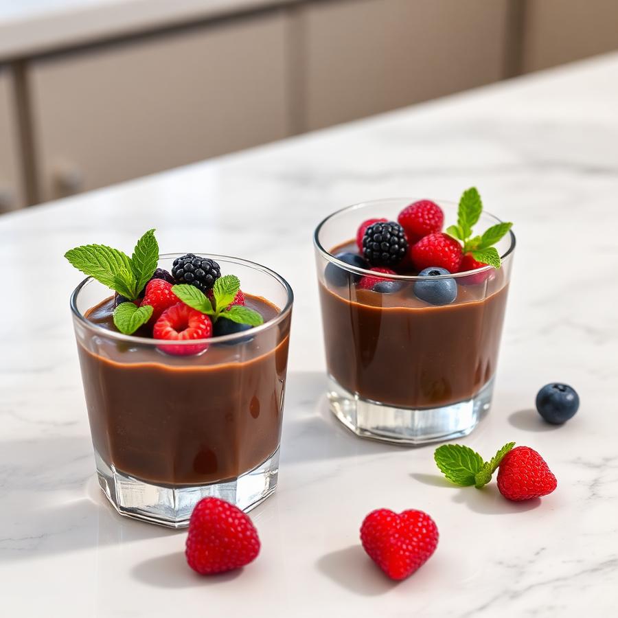 Mousse de chocolate con frutos rojos